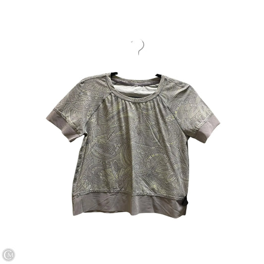 Athletic Top Short Sleeve By Lululemon In Grey, Size: S