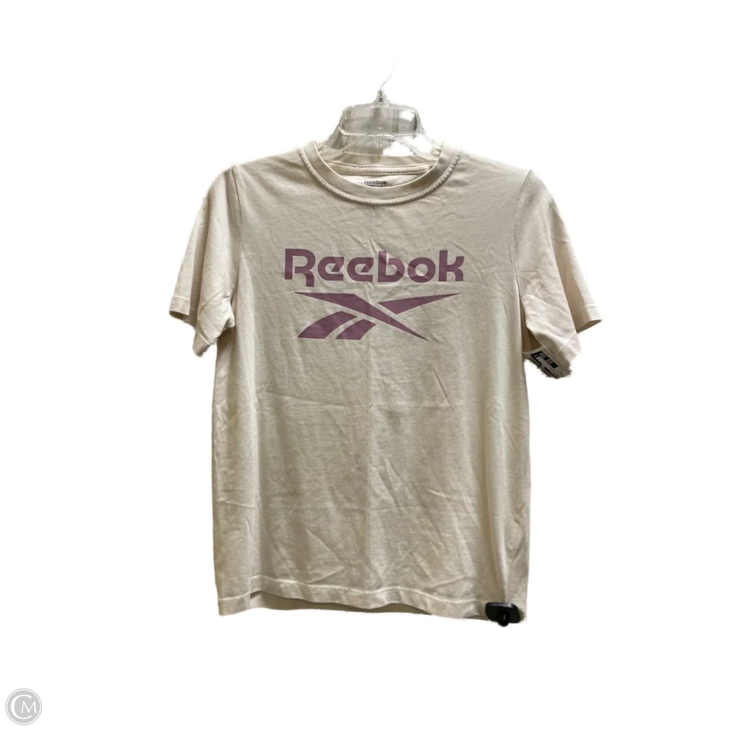 Top Short Sleeve By Reebok In Cream & Purple, Size: S