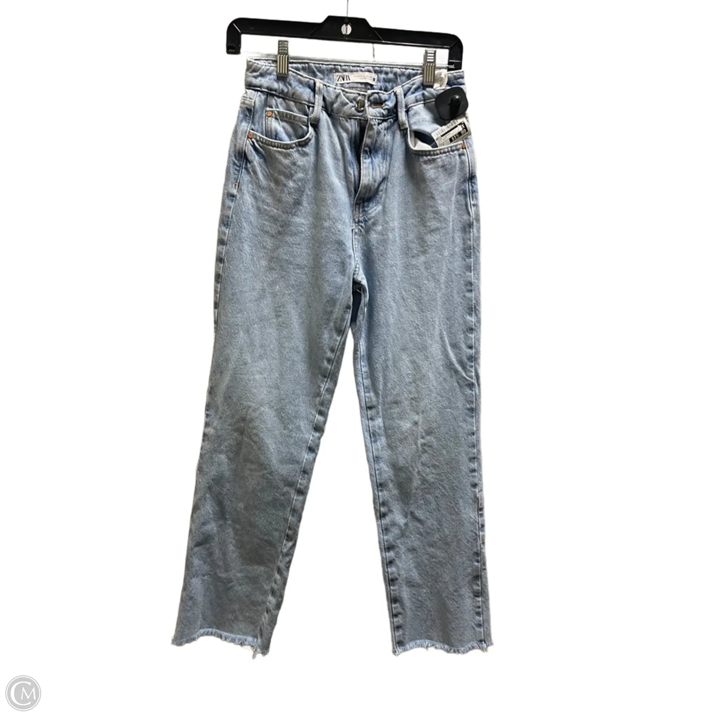 Jeans Straight By Zara In Blue Denim, Size: 2