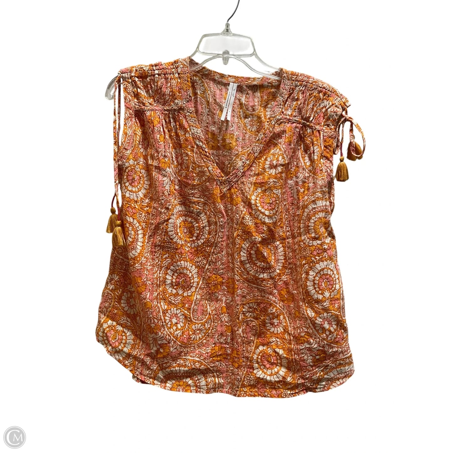 Top Sleeveless By Anthropologie In Orange, Size: S