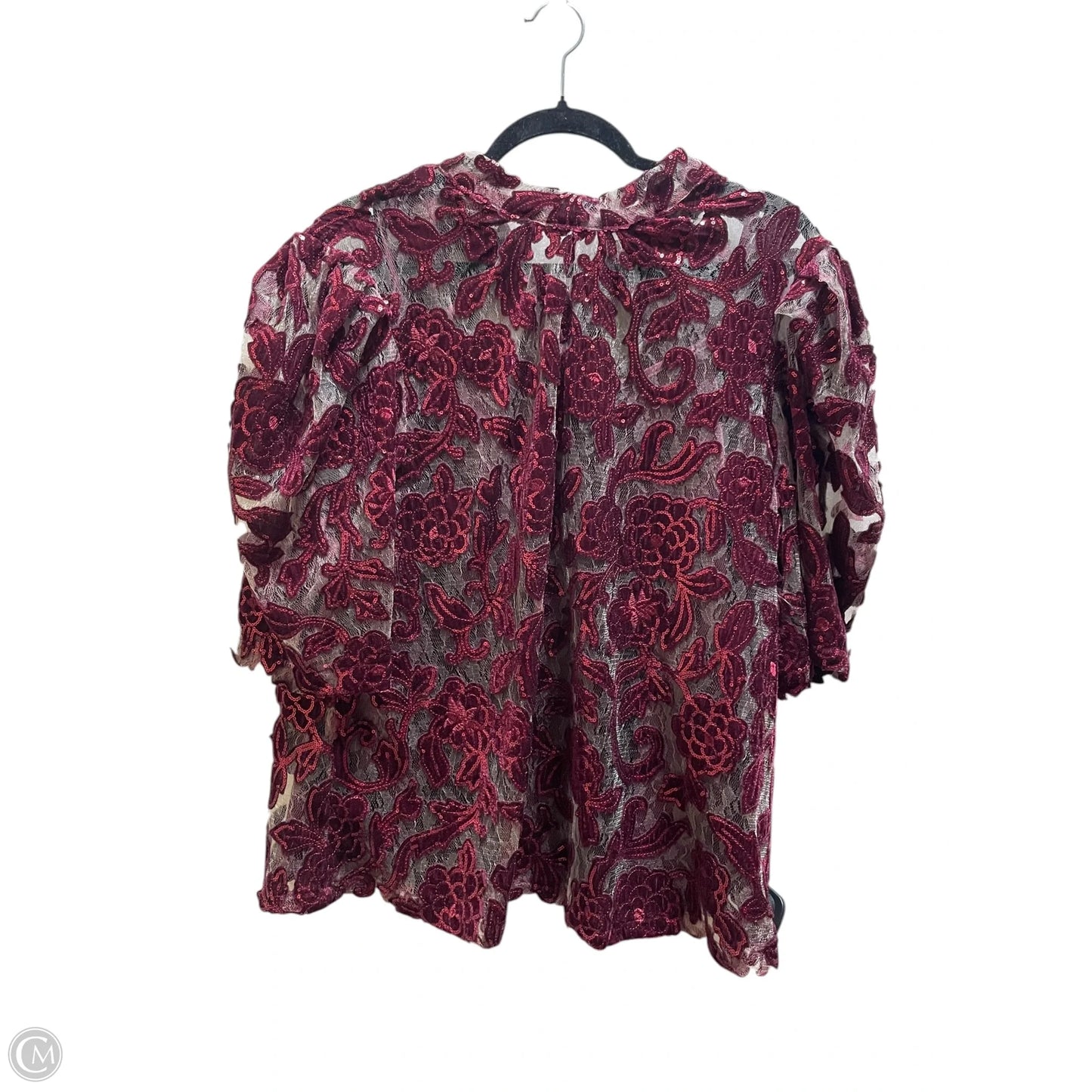 Top Short Sleeve By Anthropologie In Red, Size: Xl