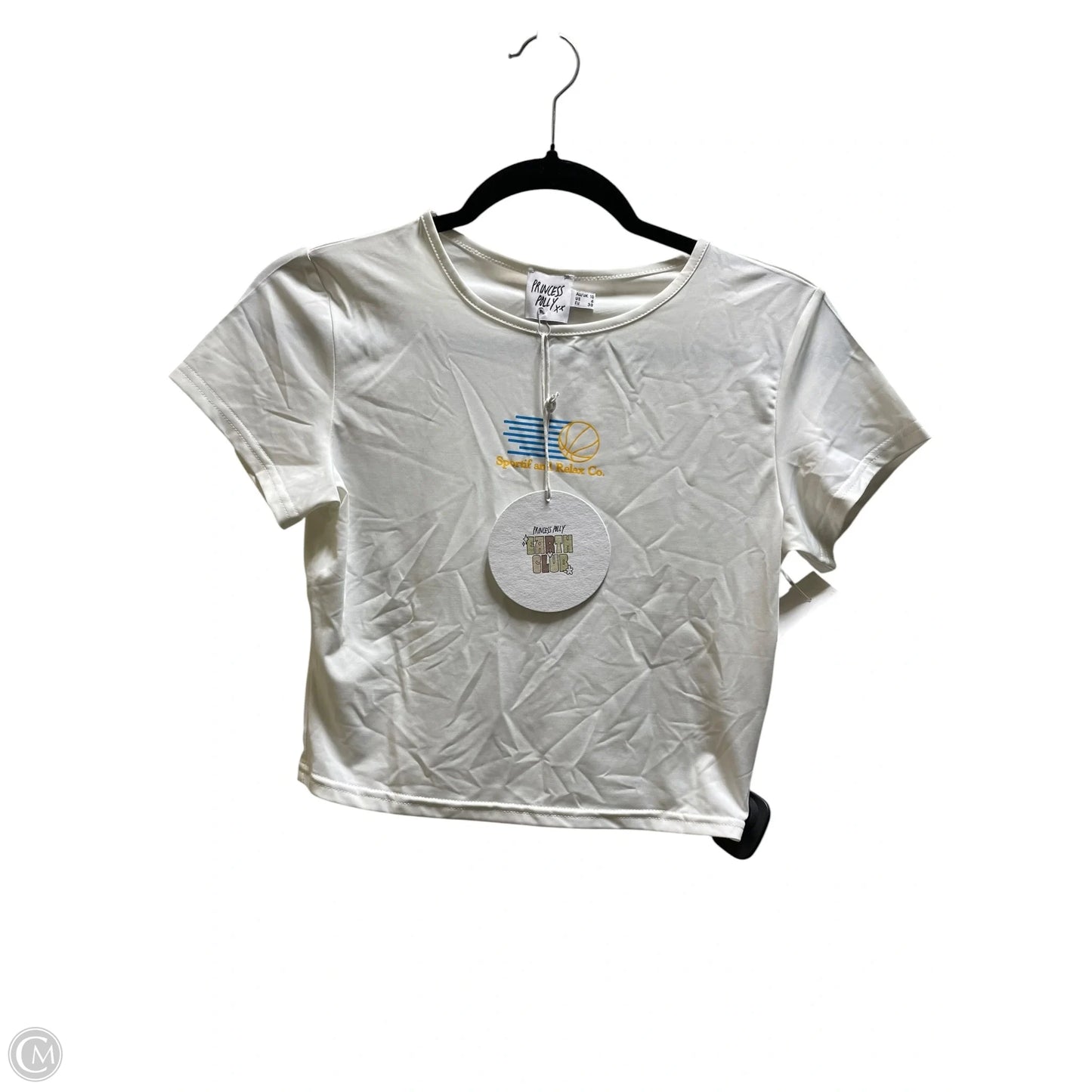 Top Short Sleeve By Princess Polly In White, Size: 6