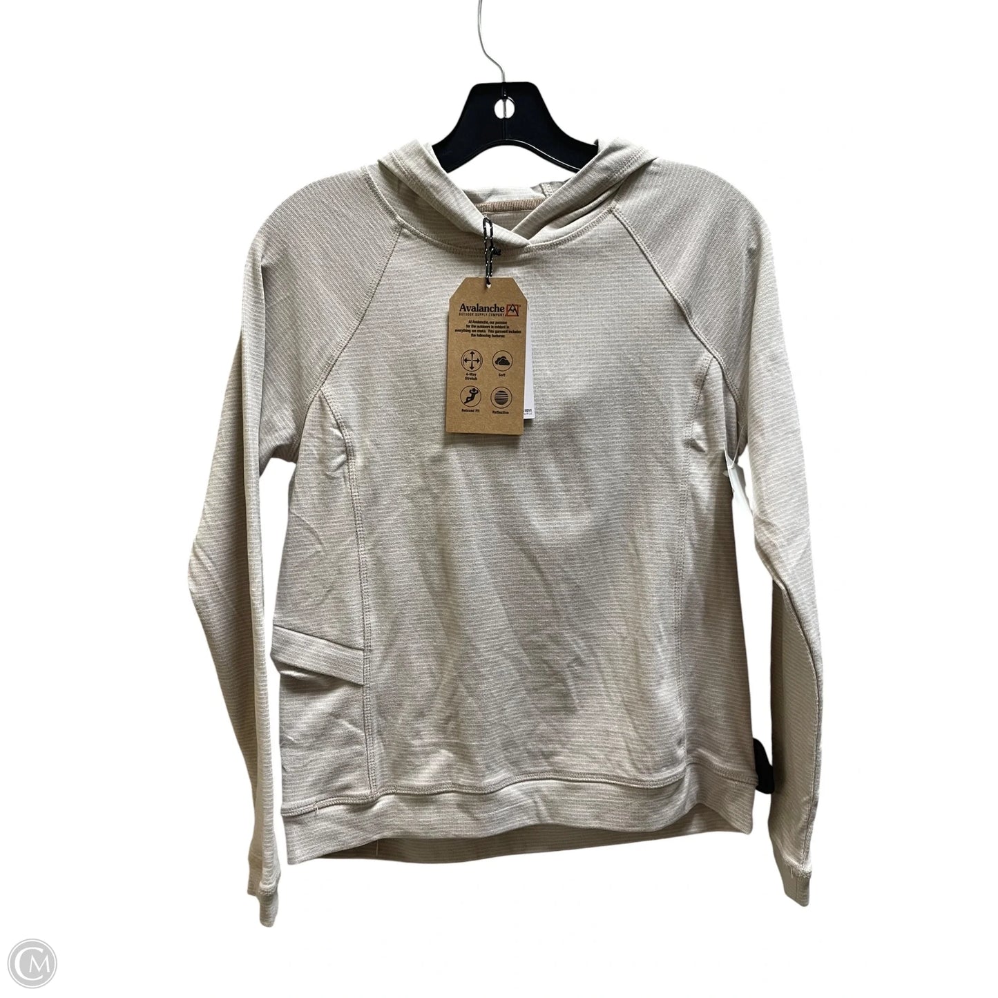 Athletic Top Long Sleeve Hoodie By Avalanche In Striped Pattern, Size: S