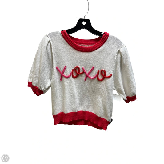 Top Short Sleeve By Peach Love Cream California In White, Size: M