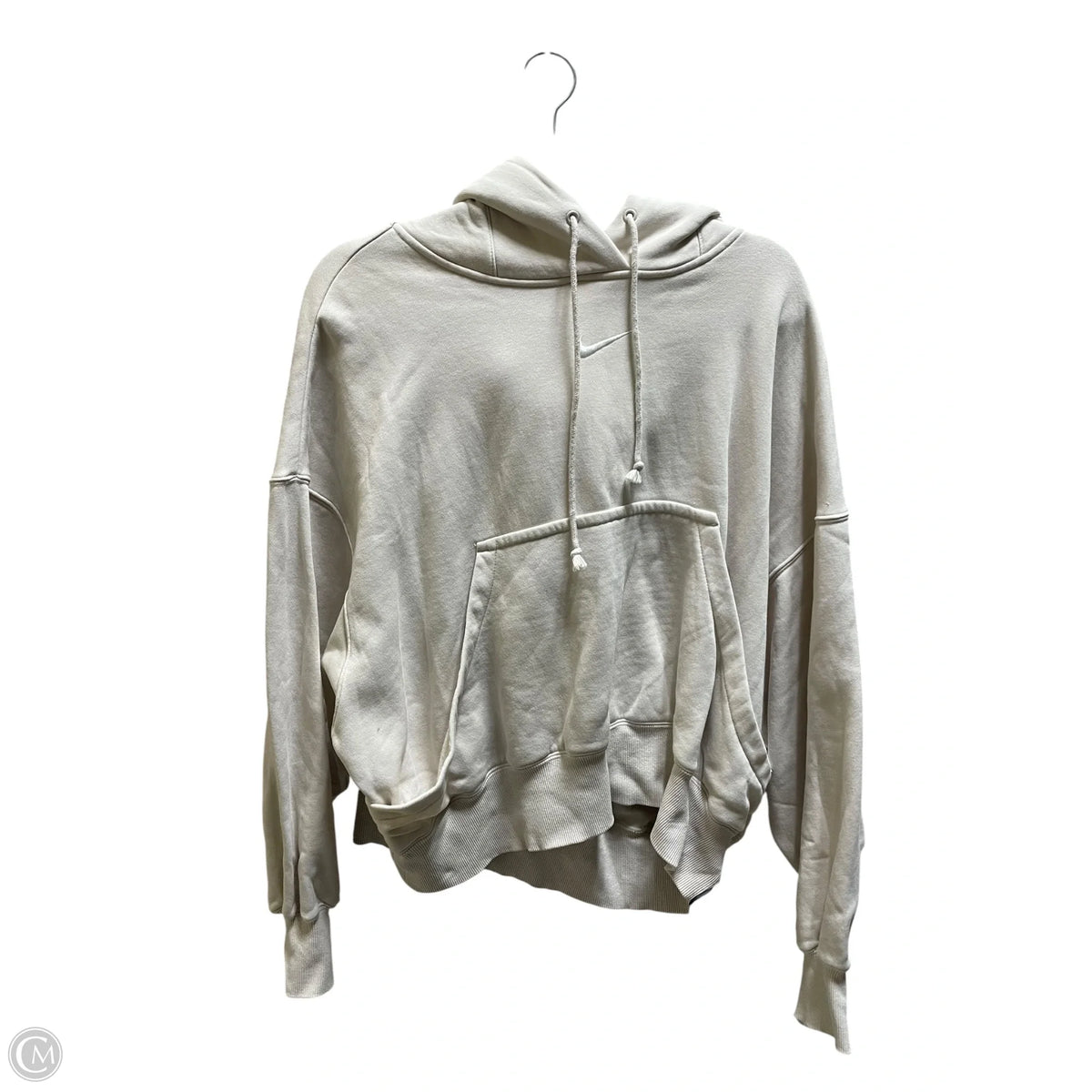 Sweatshirt Hoodie By Nike In Beige, Size: S