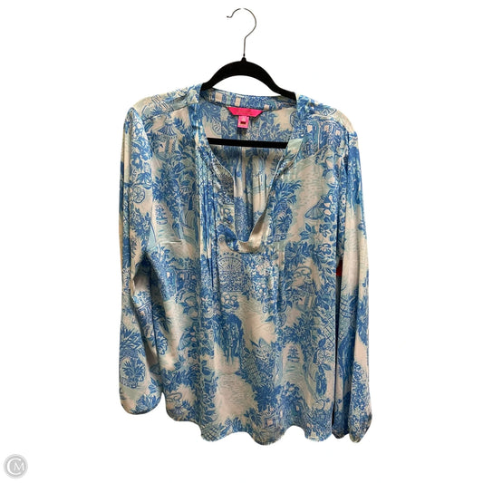 Top Long Sleeve Designer By Lilly Pulitzer In Blue, Size: Xl