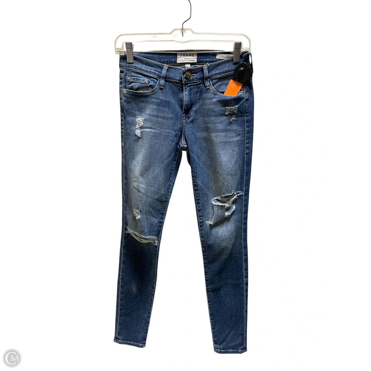 Jeans Skinny By Frame In Blue Denim, Size: 2