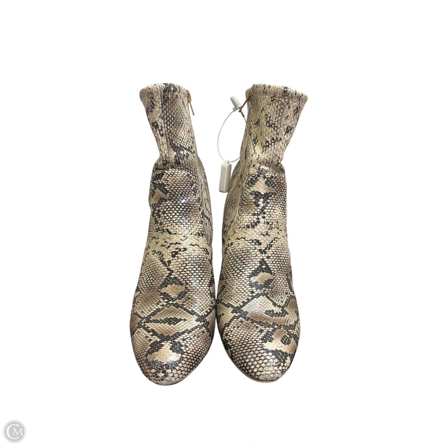 Boots Ankle Heels By Clothes Mentor In Animal Print, Size: 10
