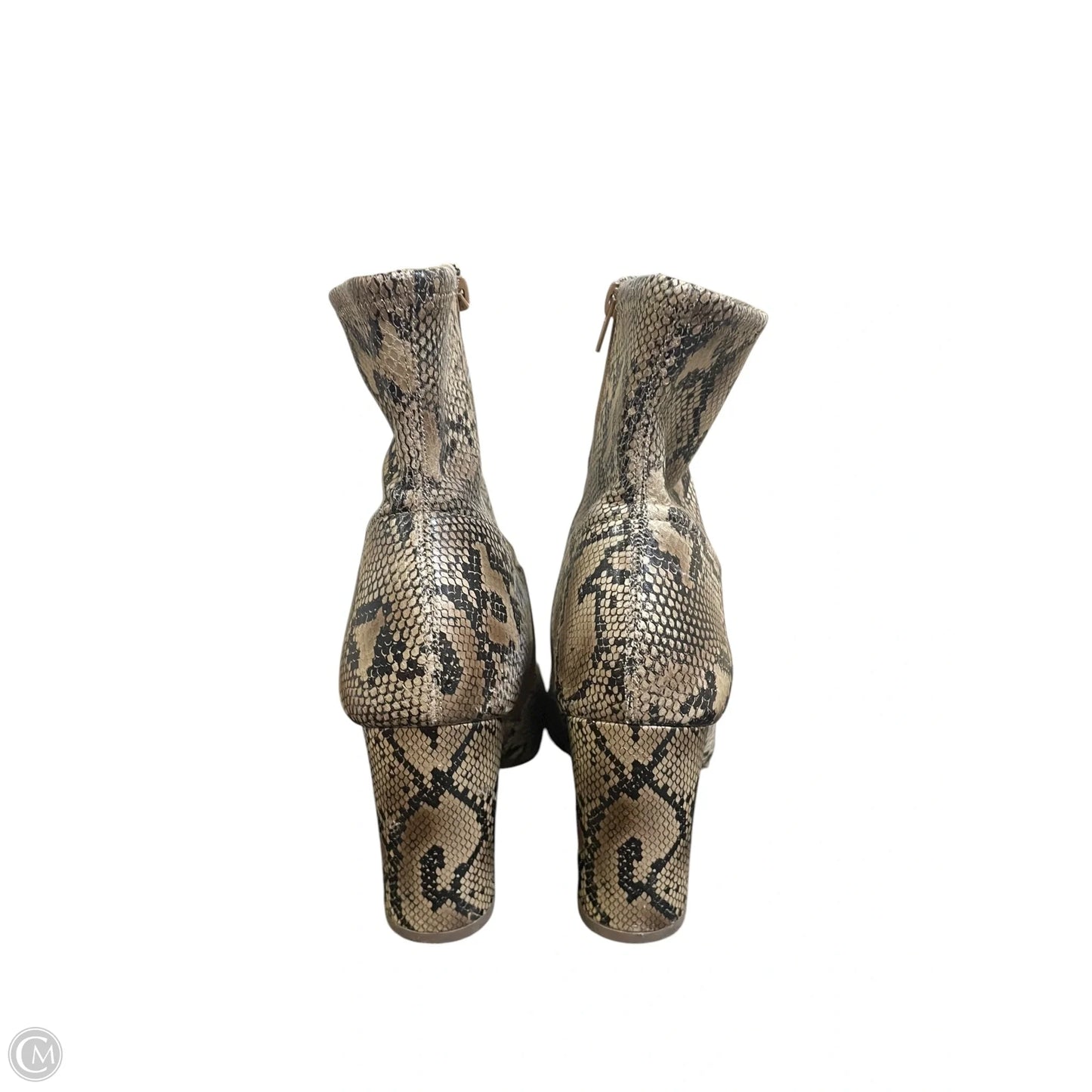 Boots Ankle Heels By Clothes Mentor In Animal Print, Size: 10