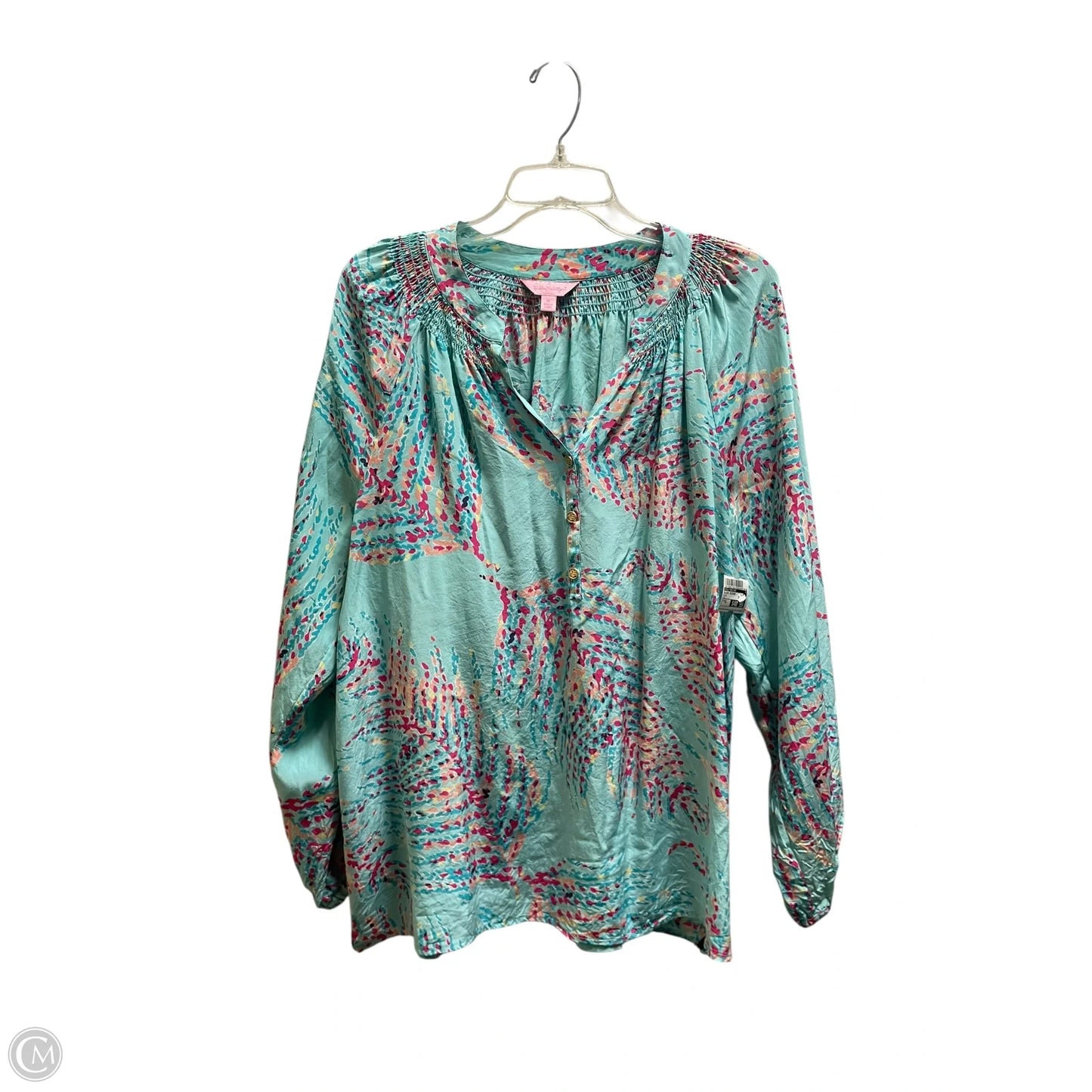 Blouse Designer By Lilly Pulitzer In Blue, Size: Xl