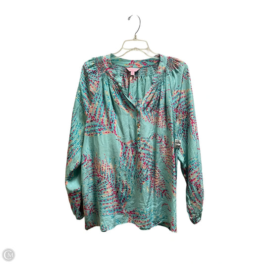 Blouse Designer By Lilly Pulitzer In Blue, Size: Xl