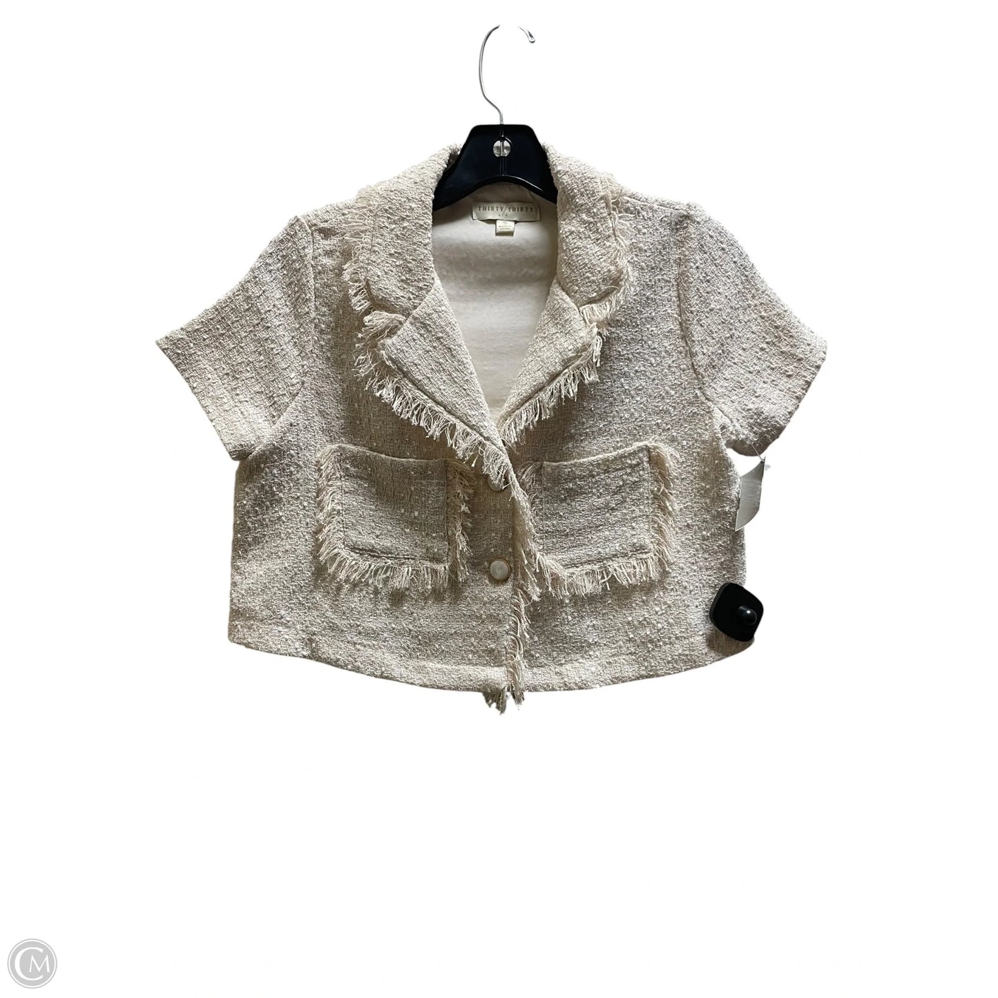 Top Short Sleeve By Clothes Mentor In Cream, Size: S