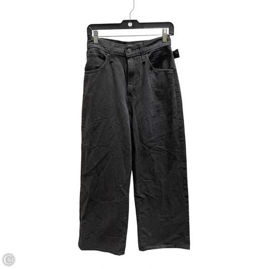 Jeans Straight By Levis In Black Denim, Size: 28