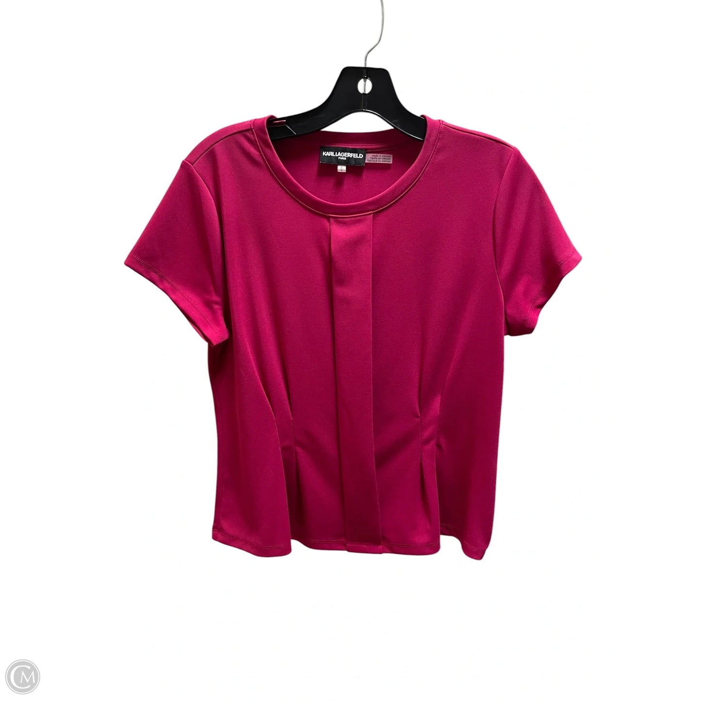Top Short Sleeve Designer By Karl Lagerfeld In Pink, Size: S