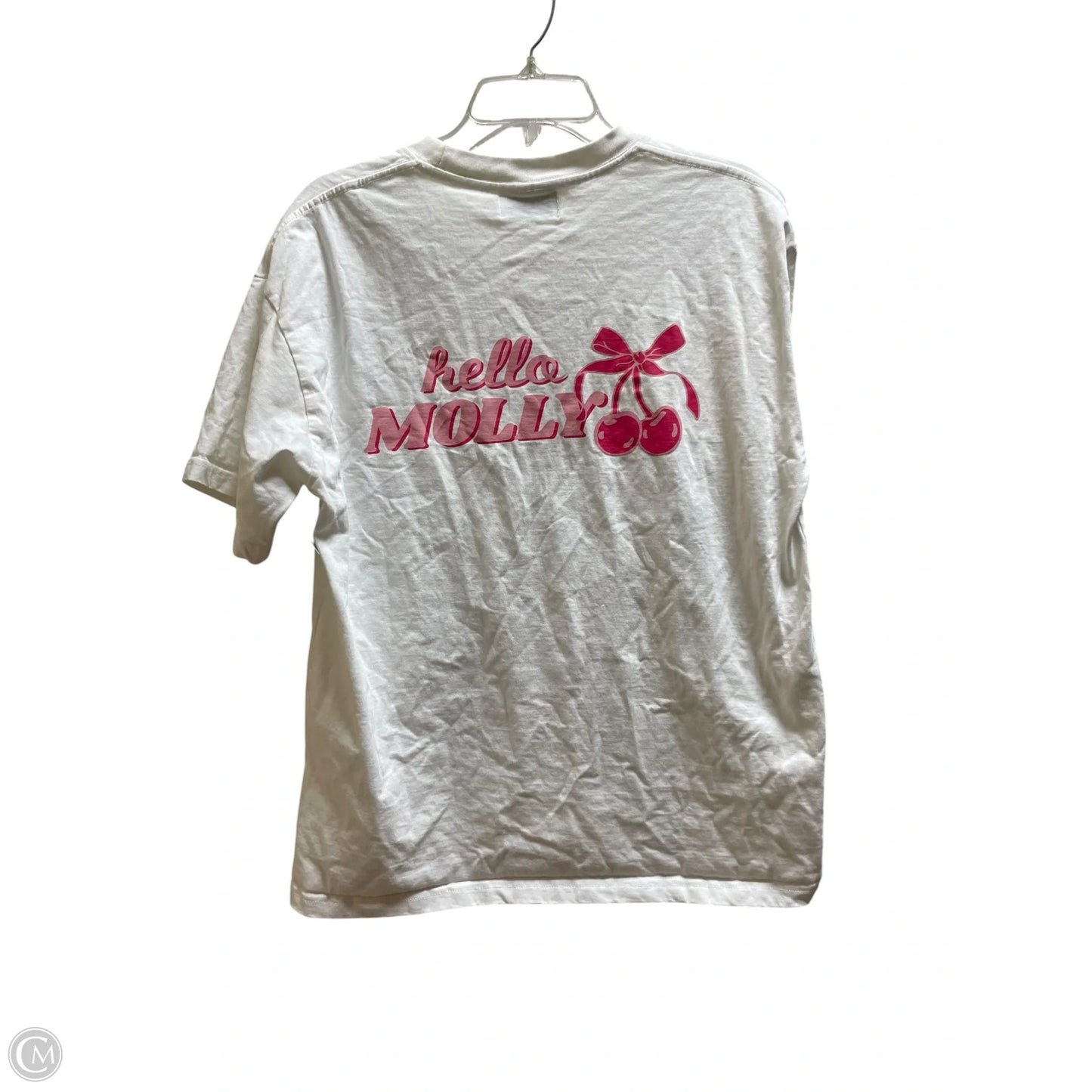Top Short Sleeve By Hello Molly In White, Size: Xl