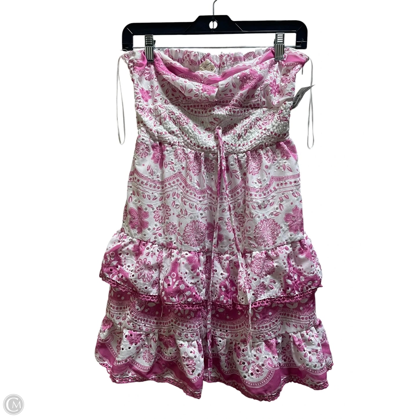 Dress Casual Short By Clothes Mentor In Pink & White, Size: S