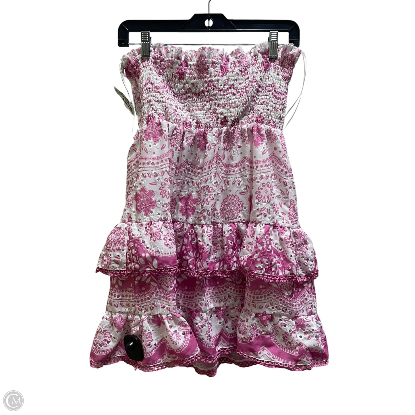 Dress Casual Short By Clothes Mentor In Pink & White, Size: S