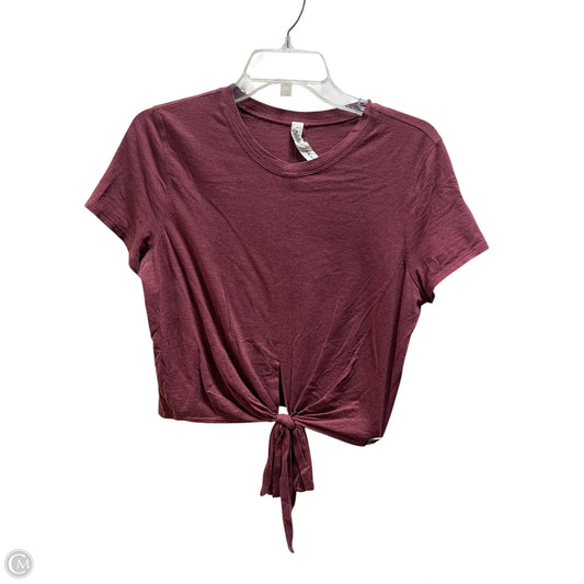 Athletic Top Short Sleeve By Lululemon In Maroon, Size: 6