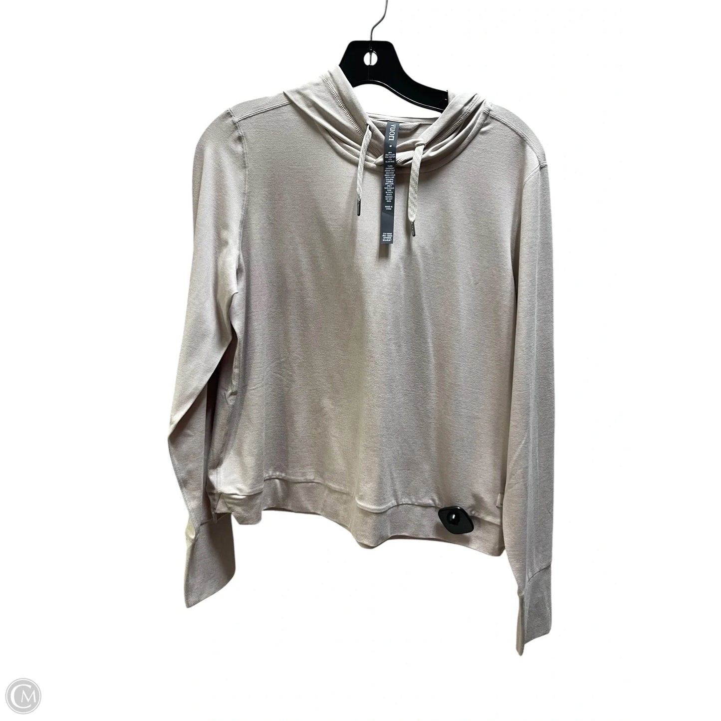 Athletic Top Long Sleeve Hoodie By Vuori In Tan, Size: M